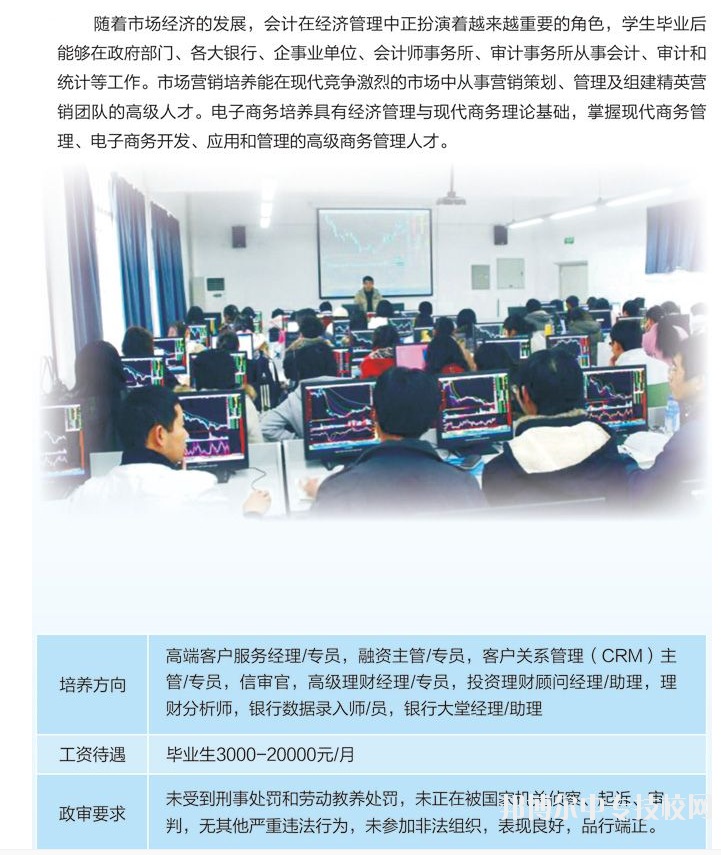 貴州省貴陽市中山科技學校財會/金融/電子商務專業(yè)介紹