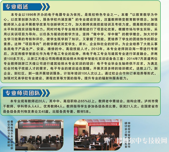 四川省瀘縣建筑職業(yè)中專學(xué)校:樓宇智能化設(shè)備安裝與運行專業(yè)